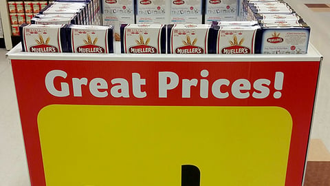 Harveys Mueller's 'Great Prices' Rolling Cart