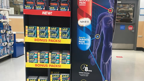 Advil 'Dual Action' Walmart Endcap Display