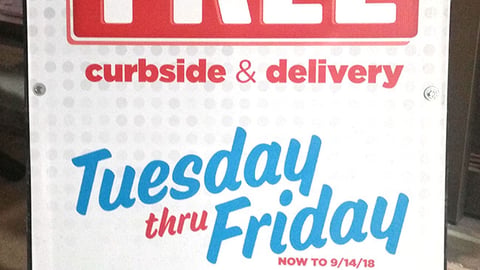 H-E-B 'Free Curbside & Delivery' Standee