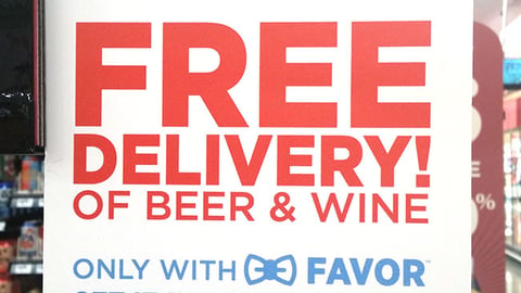 Favor H-E-B 'Free Delivery' Shelf Talker
