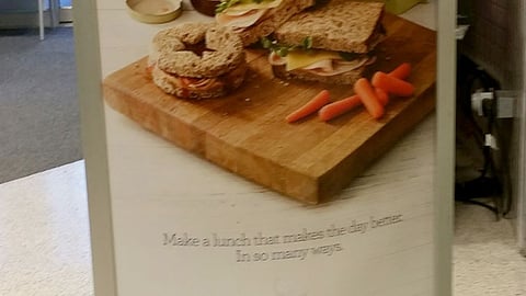 GreenWise 'Make Lunch That Makes the Day Better' Stanchion Sign