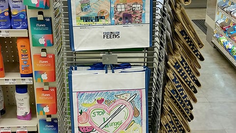 Food Lion 'Help Us Donate 6 Meals' Rack