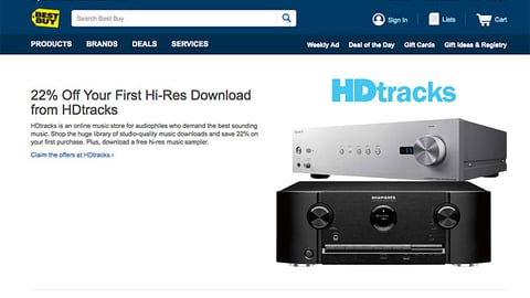 Best Buy HDtracks Incentive Landing Page