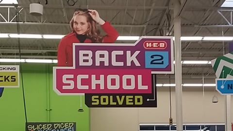 H-E-B 'Back 2 School: Solved' Ceiling Signs