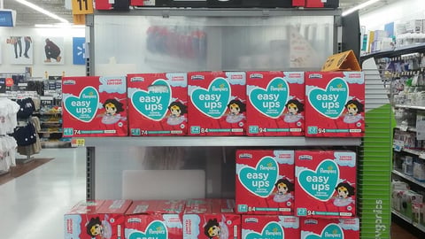 Walmart Pampers Easy Ups 'Potty Training HQ' Endcap