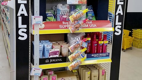 P&G Dollar General 'Support Team USA' Shelf Tray
