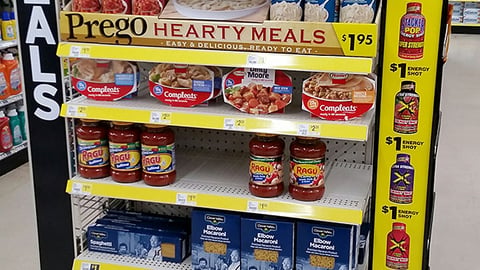 Prego Hearty Meals Dollar General 'Easy & Delicious' Shelf Tray