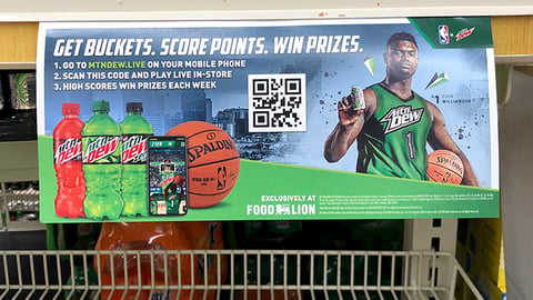 Mtn Dew Food Lion 'Get Buckets' Rack Sign