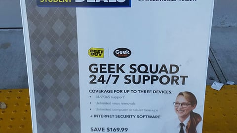 Geek Squad 'College Student Deals' A-Board