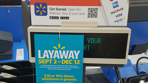 Walmart Layaway Checkout Sign