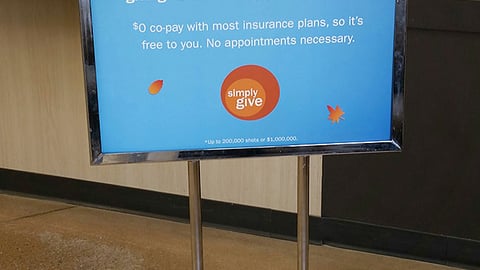 Meijer 'Fight the Flu, Fight Hunger' Stanchion Sign