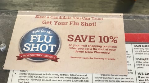 Jewel-Osco 'Vote for the Flu Shot' Counter Cling