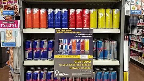 Walmart Red Bull CMN Hospitals Endcap