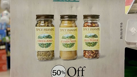 Publix Spice Island 'Street Cuisine Sale' Shelf Talker