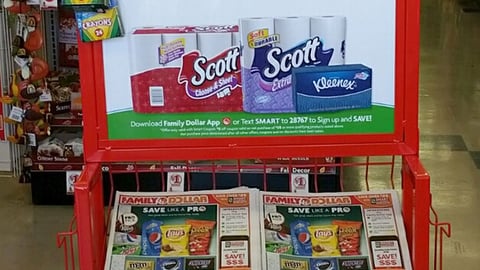 Family Dollar K-C 'Click. Shop. Save' Rack Sign
