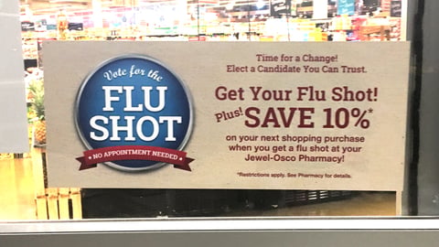 Jewel-Osco 'Vote for the Flu Shot' Door Cling