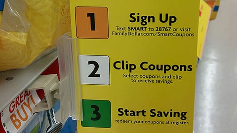 Family Dollar 'Smart Coupons' Shelf Talker