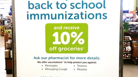 Albertsons 'School Immunizations' Stanchion Sign