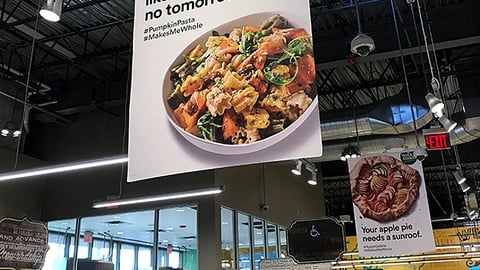 Whole Foods 'Pumpkin Like There's No Tomorrow' Ceiling Sign