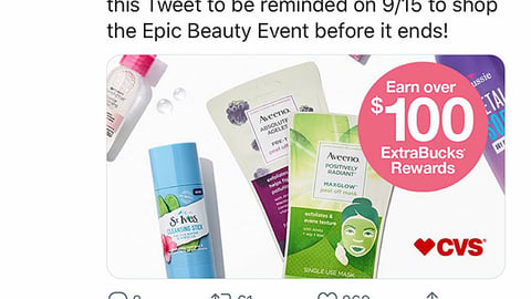 CVS 'Epic Beauty Event' Promoted Twitter Update 