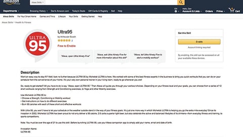 Michelob Ultra 'Ultra 95' Amazon Alexa Skill