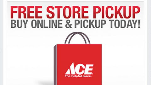 Ace 'Free Store Pickup' Facebook Update