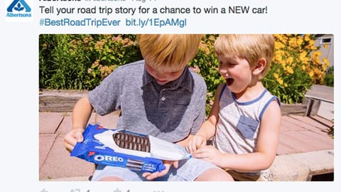Albertsons 'Best Road Trip Ever' Tweet
