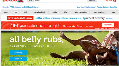 Petco 'All Belly Rubs' Leaderboard Ad