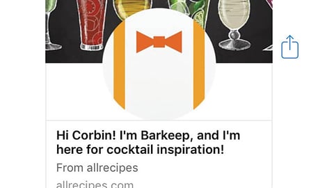 Allrecipes Tito's Handmade Vodka 'Barkeep' Chatbot