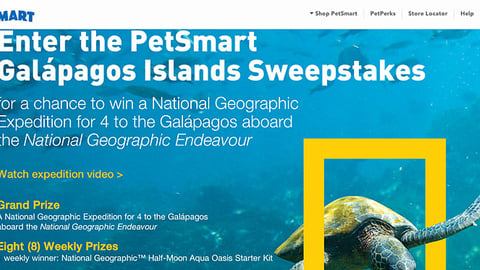 PetSmart National Geographic 'Galapagos Islands' Landing Page