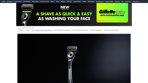 Amazon GilletteLabs with Exfoliating Bar Page