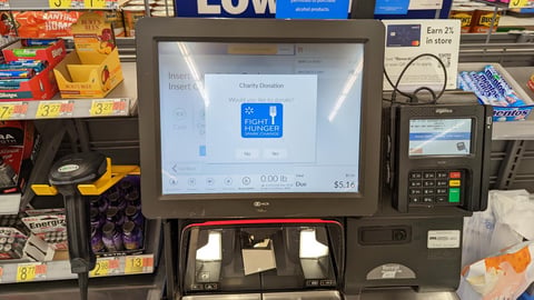 Walmart 'Fight Hunger' Self-Checkout POS Screen