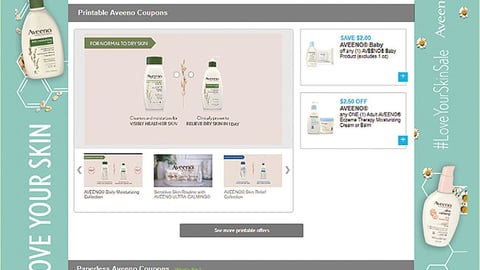 Coupons.com Aveeno Brand Page