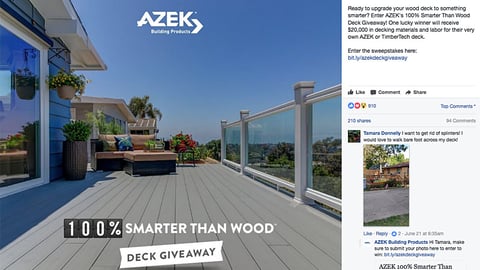 Azek Wraps Deck Giveaway