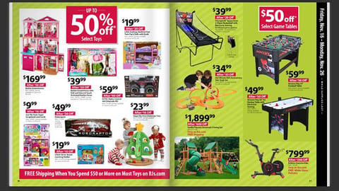 BJ's 'up to 50% off' Feature