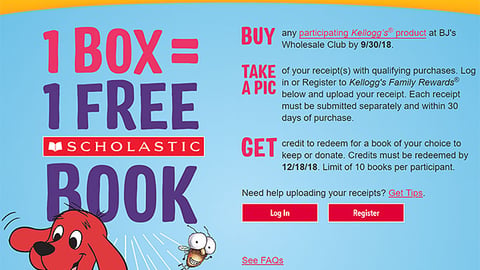 Kellogg's BJ's 'Feeding Reading' Web Page