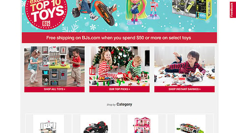BJ's 'Toys & Video Games' Web Page