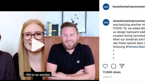 Lowe's 'Backyard Weddings' Instagram Update