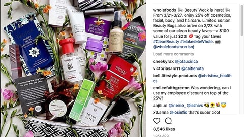 Whole Foods 'Beauty Week Is Here' Instagram Update