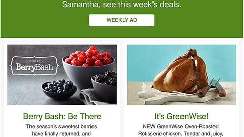 Publix 'Be There' Email Ad