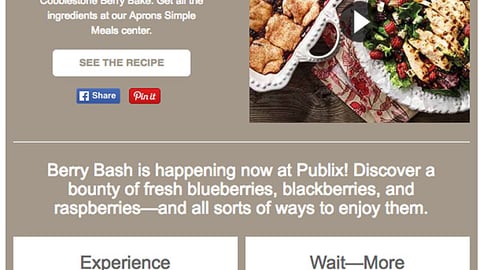 Publix 'Berry Bash' Email