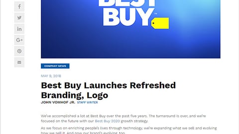 Best Buy 'Refreshed Branding, Logo' Blog Post