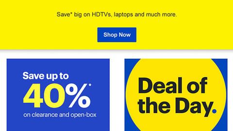Best Buy 'Our Deals Are Never Done' Email