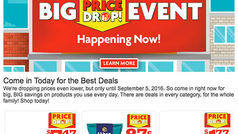 Family Dollar 'Big Price Drop Event' Email