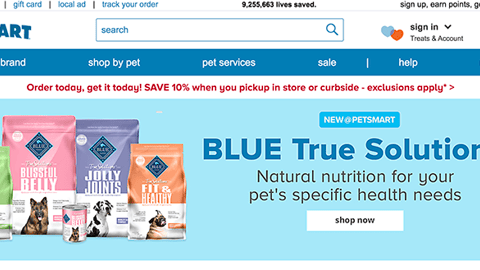 PetSmart Blue Buffalo True Solutions Carousel Ad