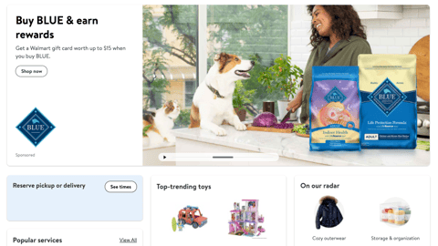 Walmart Blue Buffalo 'Earn Rewards' Carousel Ad