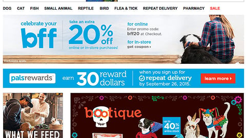 Petco 'Bootique' Leaderboard Ad