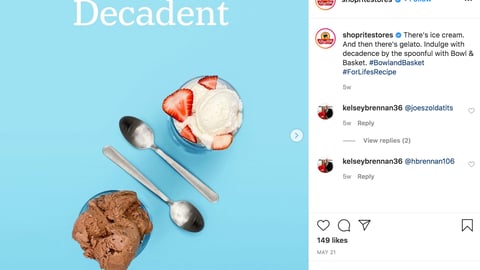 ShopRite Bowl & Basket 'Decadence by the Spoonful' Instagram Update