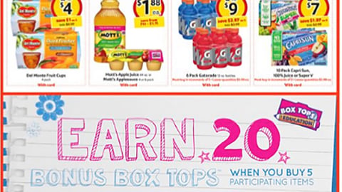 Bi-Lo 'Earn 20 Bonus Box Tops' Feature
