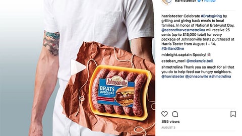 Harris Teeter Johnsonville 'Bratsgiving' Fundraiser